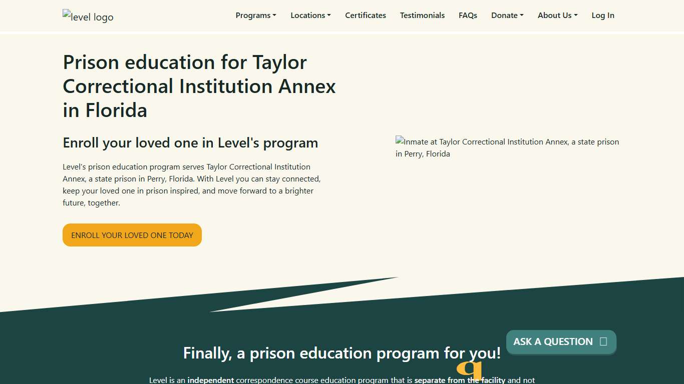 Prison Education For Taylor Correctional Institution Annex - Level
